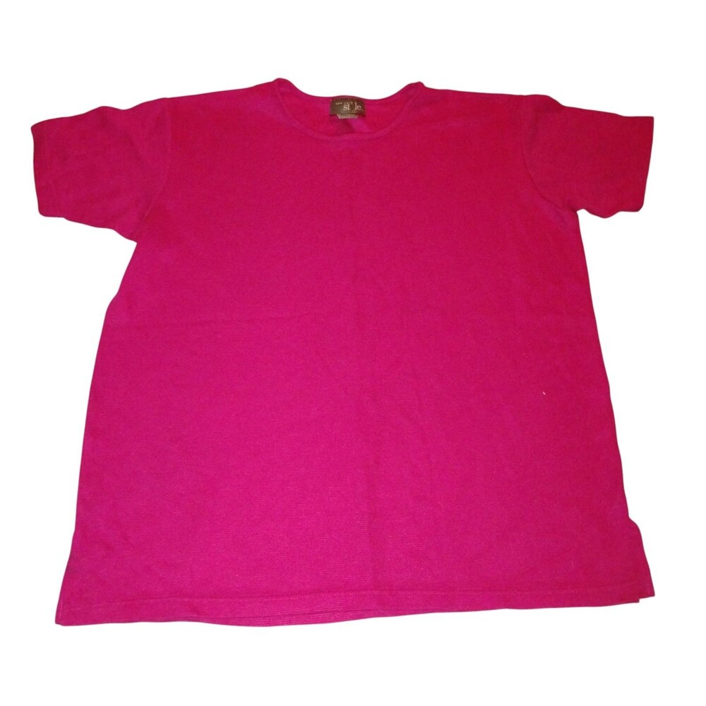 New York Style Short Sleeve Pink Top Size L
